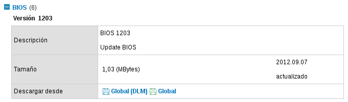 Descarga de BIOS