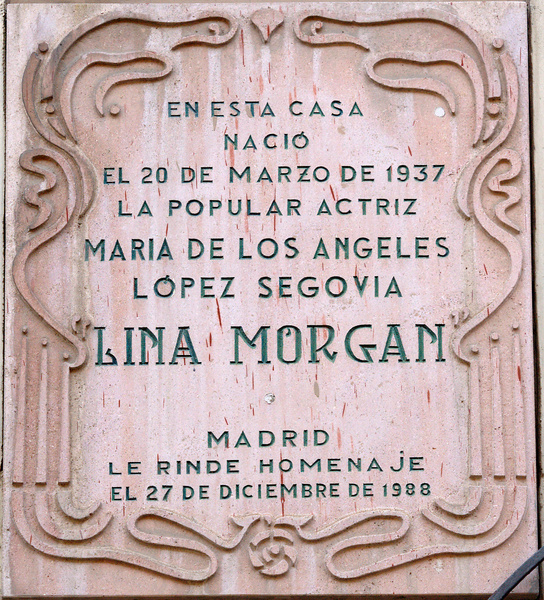 Placa de Lina Morgan